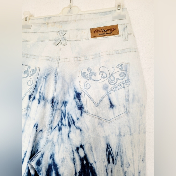 Suzanne Betro Women's Super High Rise Capri Jeans Tie Dye Light Blue Wash 22W - Picture 7 of 16